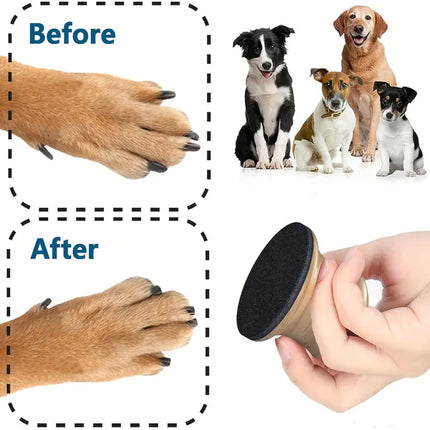 Wooden Dog Nail Sharpening Board Round Pet Grooming Tool Nail Repair Training