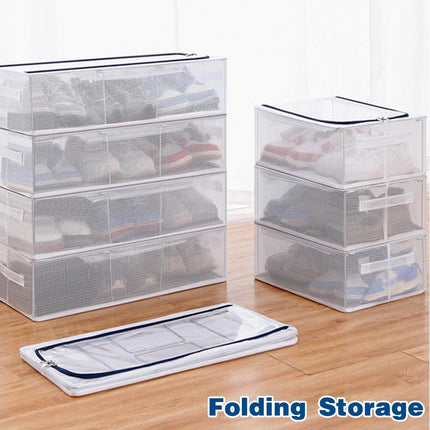 Visible Dustproof Transparent Storage Box Home Organizer for Clothes Toys Shoes