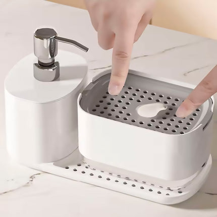 Counter Soap Dispenser Hand Wash Press Pump Liquid Dispenser Storage Rack