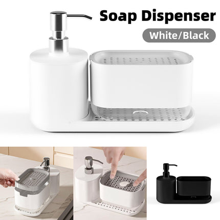 Counter Soap Dispenser Hand Wash Press Pump Liquid Dispenser Storage Rack