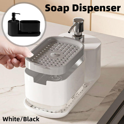 Counter Soap Dispenser Hand Wash Press Pump Liquid Dispenser Storage Rack