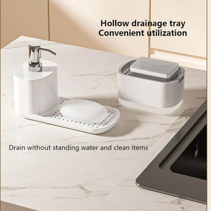 Counter Soap Dispenser Hand Wash Press Pump Liquid Dispenser Storage Rack