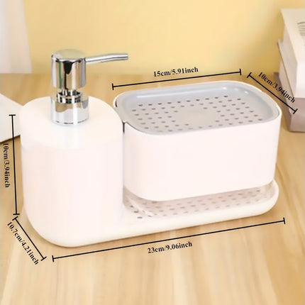 Counter Soap Dispenser Hand Wash Press Pump Liquid Dispenser Storage Rack