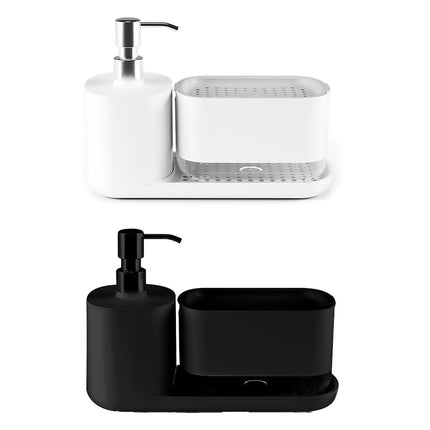 Counter Soap Dispenser Hand Wash Press Pump Liquid Dispenser Storage Rack