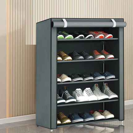 5-Tier Simple Dustproof Shoe Rack Cabinet Space-Saving Easy Assembly Sturdy
