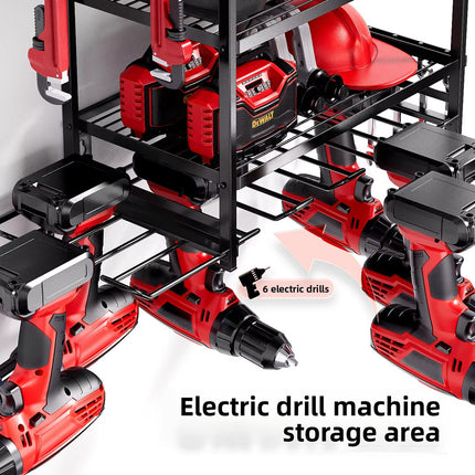 Wall-Mounted Tool Storage Rack Durable Space Saving for Garage Workshop Storage