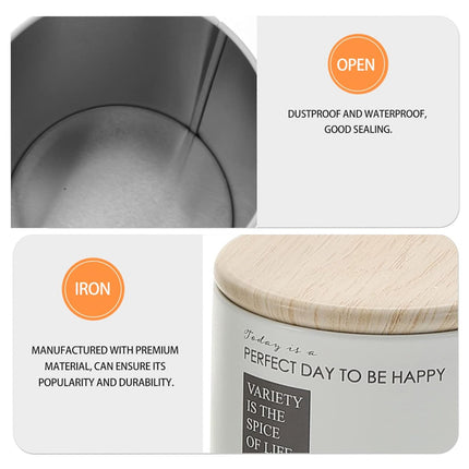 Snack Storage Jar Set 3pcs Iron Canister Black Metal Kitchen Food Container