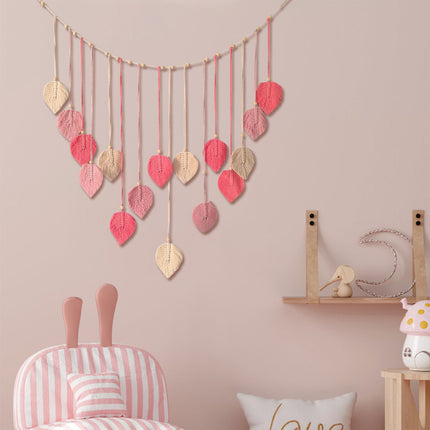 Bohemian Wall Hanging Cotton Cord Wood Bead Tassel Wall Tapestry Photo Decor