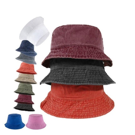 Unisex Men Women Washed Cotton Outdoor Camping Sports Bucket Hats Fisherman Hat - Aimall