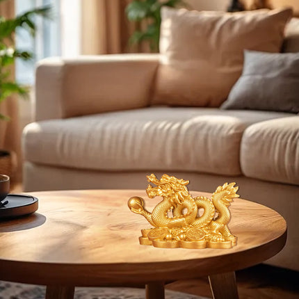 Money Dragon Figurine Decoration Resin Wealth for Home Office Desktop Decor Use