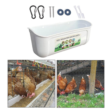 Hanging Trough Chicken Duck Deer Sheep Feeder Poultry Fence Feeding Container