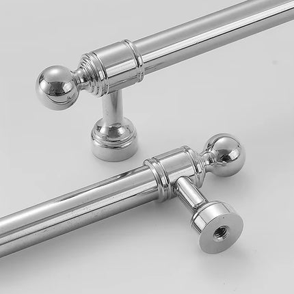 Silver Closet Handle Modern Round Ball Long Pull for Drawer Cabinet Door Use