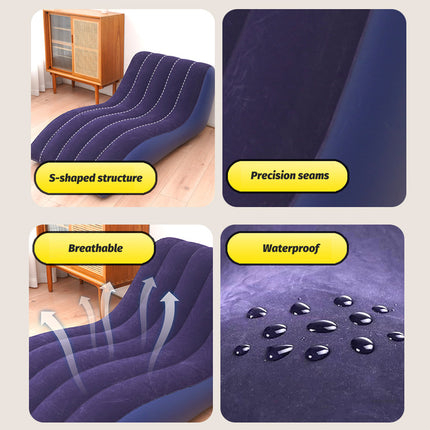 Outdoor Flocking Inflatable Sofa Thickened Portable for Travel Patio Daily Use