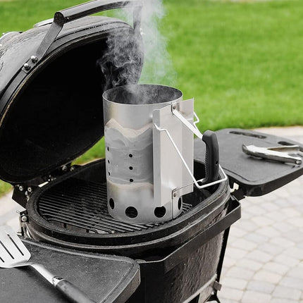 BBQ Chimney Charcoal Starter Stainless Steel Fire Lighter Camping 27 x 17cm