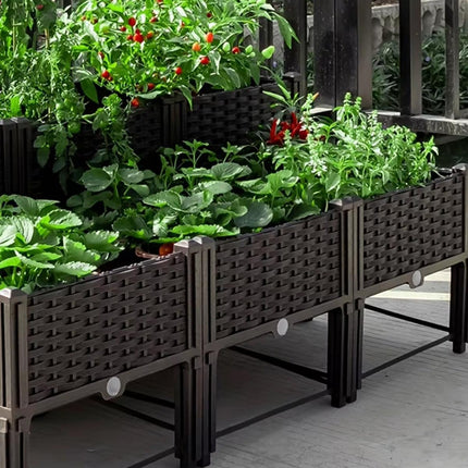 Outdoor Rectangular Balcony Vegetable Planter Box Garden Flower Planting