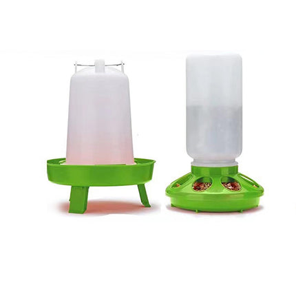 Chicken Feeder Waterer Set Poultry Kettle With Feed Bucket Farm Coop Feeding Use