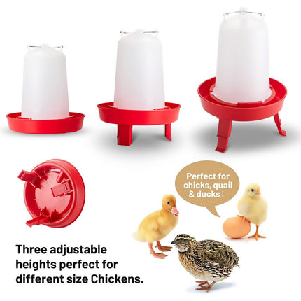 Chicken Feeder Waterer Set Poultry Kettle With Feed Bucket Farm Coop Feeding Use