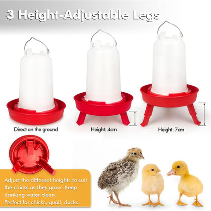 Chicken Feeder Waterer Set Poultry Kettle With Feed Bucket Farm Coop Feeding Use