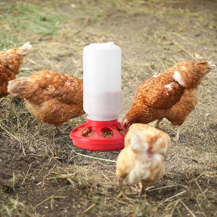 Chicken Feeder Waterer Set Poultry Kettle With Feed Bucket Farm Coop Feeding Use