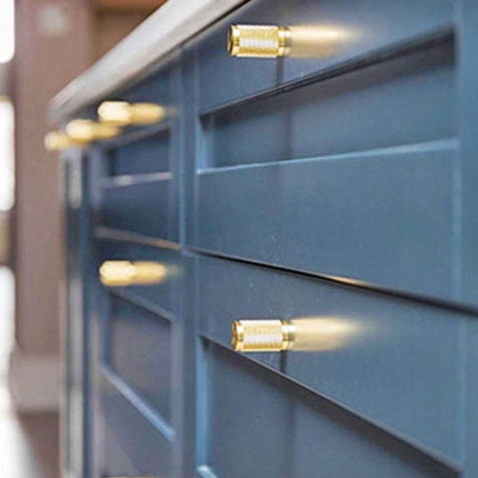 Brass Handle Modern Simple Knurled Copper Pull Closet Drawer Cabinet Door Handle
