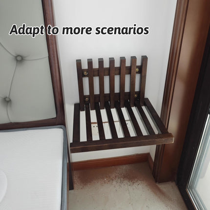 Solid Wood Wall Mounted Foldable Shoe Bench for Entryway Hallway Space Saving