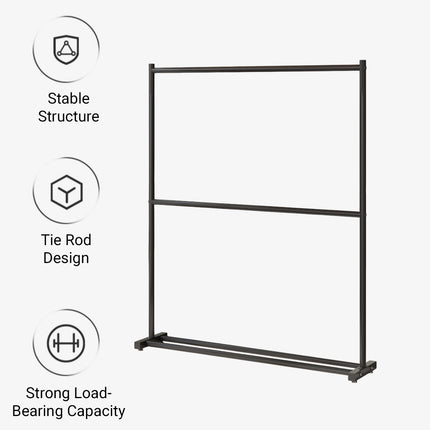 Double Layer Clothes Rack Durable Metal Frame Sturdy for Living Room Balcony Use