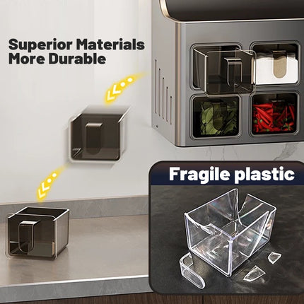 Multifunctional Wall-Mounted Spice Rack with Knife Holder Space Saving Stable