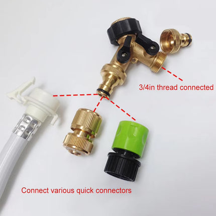 2 Way Solid Brass Hose Splitter 2-Way Hose Connector With Shut OFF/ON Valves