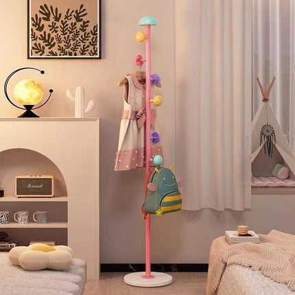 Kids Floor-Standing Coat Rack With Mushroom Hooks High-Carbon Steel