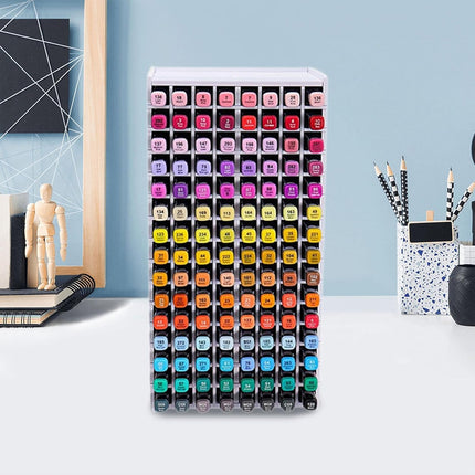 Multi Functional Large Capacity 120 Grid Marker Storage Box for Pens Organizing