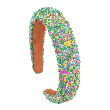 Hairband Padded Sponge Sequin Women's Wide Hair Band Hoop Headband Fashion - Aimall