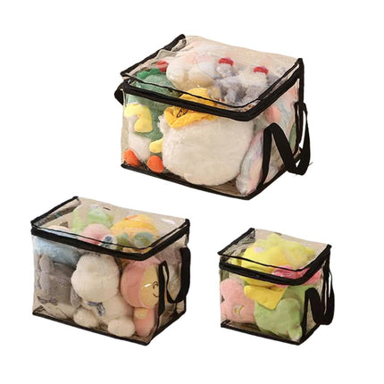 3pcs Book Organizer Storage Box Transparent Large Capacity Textbook Bag School