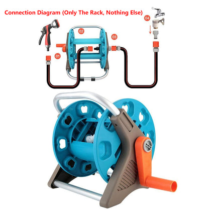 30M Garden Water Hose Reel Rack Heavy Duty Portable Pipe Holder Outdoor Storage