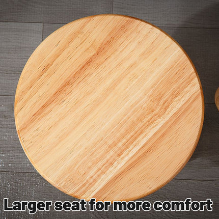 Wooden Round Stool Shoe Changing Low Stool Sturdy Compact for Entryway Home Use