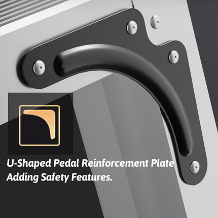 Folding Ladder 4 Step Aluminum Alloy Durable Ladder for Home Kitchen Garage Use