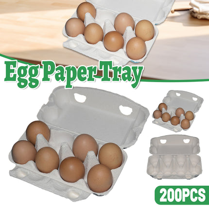 200PCS Paper Egg Tray 8 Slot Molded Pulp Leak-Proof for Egg Packaging Use