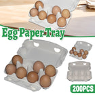 200PCS Paper Egg Tray 8 Slot Molded Pulp Leak-Proof for Egg Packaging Use