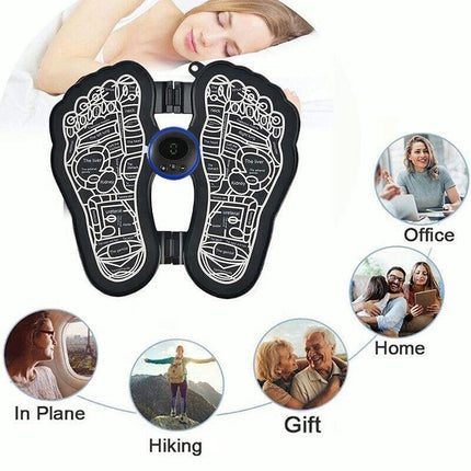 Black Rechargeable Ems Bioelectric Acupoints Massager Mat Foot Stimulator Au