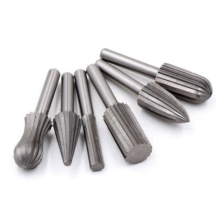 6/12PCS Tungsten Steel Carbide Burrs For Rotary Drill Bit Die Grinder 6mm Shank - Aimall