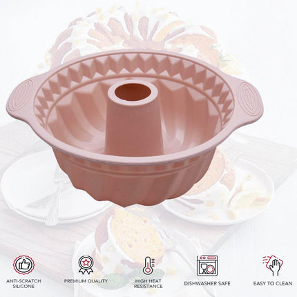 Silicone Chiffon Cake Mold Nonstick Round Mousse Baking Pan Easy Demoulding Tool
