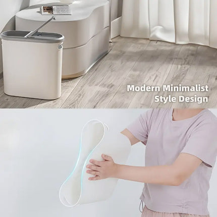 Simple Garbage Can with Lid Household Clamped Plastic Bucket Flip Lid Kitchen