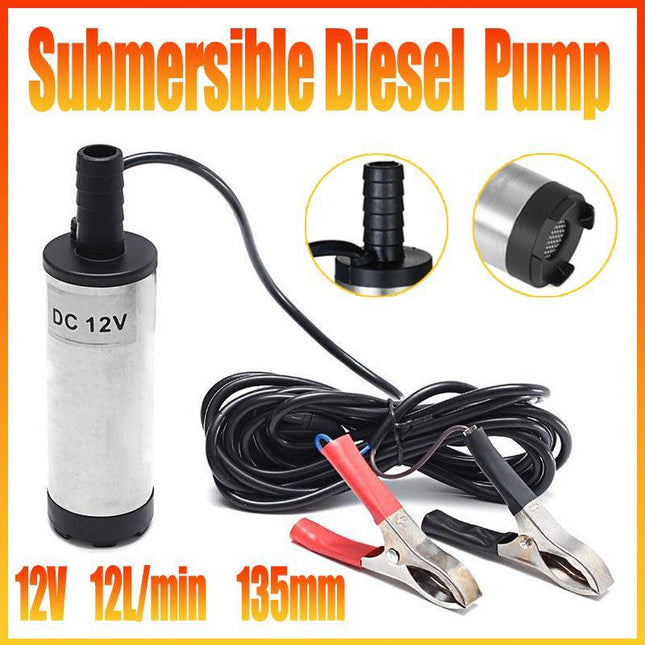 DC12V Aluminium Diesel Fuel Pump Submersible Transfer Vessel Water Oil Car Auto