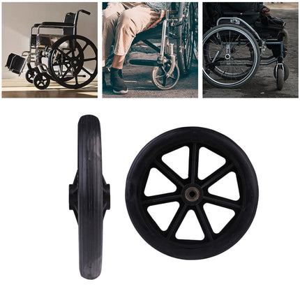 2PCS 8 Inch Wheelchair Front Wheels with Bearings Solid Replacement Wheels