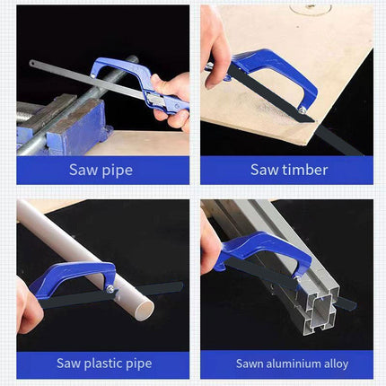 Aluminum Alloy Mini Hand Saw for Woodworking Household Hacksaw Frame with Blade