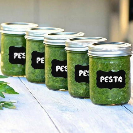 40 Jar Labels Stickers Black Labels Chalk Pen Kitchen Pantry Spice Herb AU Stock - Aimall
