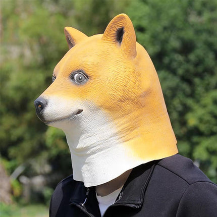 Funny Yellow Dog Animal Headgear Costume Spooky Party Props for Cosplay Fun