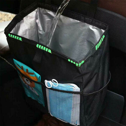 Waterproof Car Trash Bag Litter Can Garbage Waste Bin Seat Organizer Storage Box