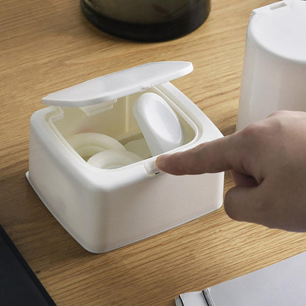 Small Plastic Desktop Storage Box with Lid Organizer Bucket for Office Home Use