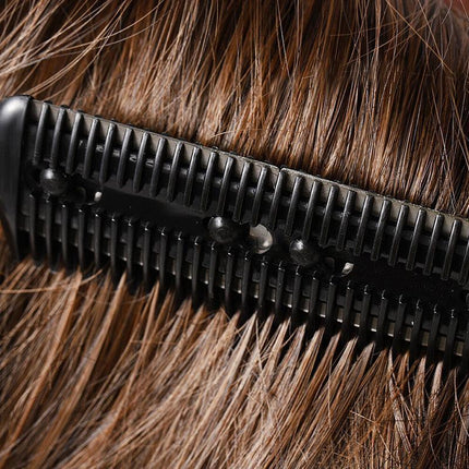 2PCS Razor Comb With Blades Razor Trimmer DIY Double Sides Hair Thinning Comb - Aimall