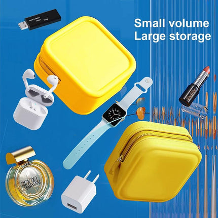 Yellow Portable Cosmetic Bag Travel Organiser Toiletry Case for Makeup Storage